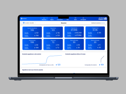 template facebook report looker studio metricool