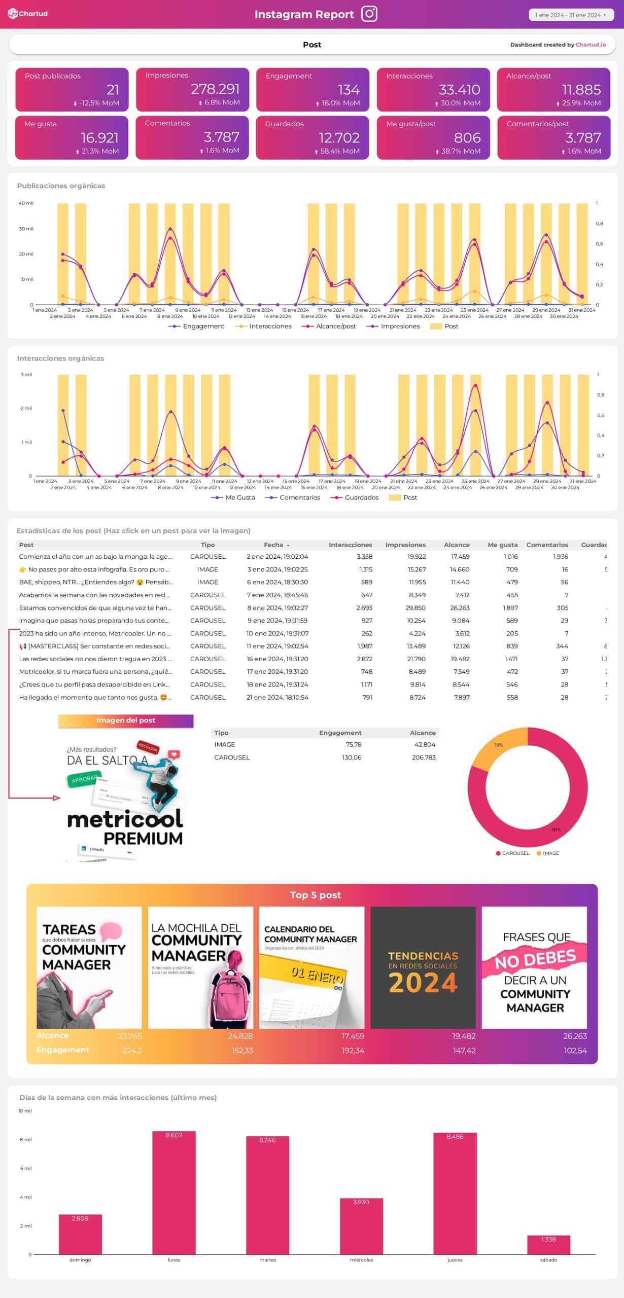 report looker studio instagram tiktok