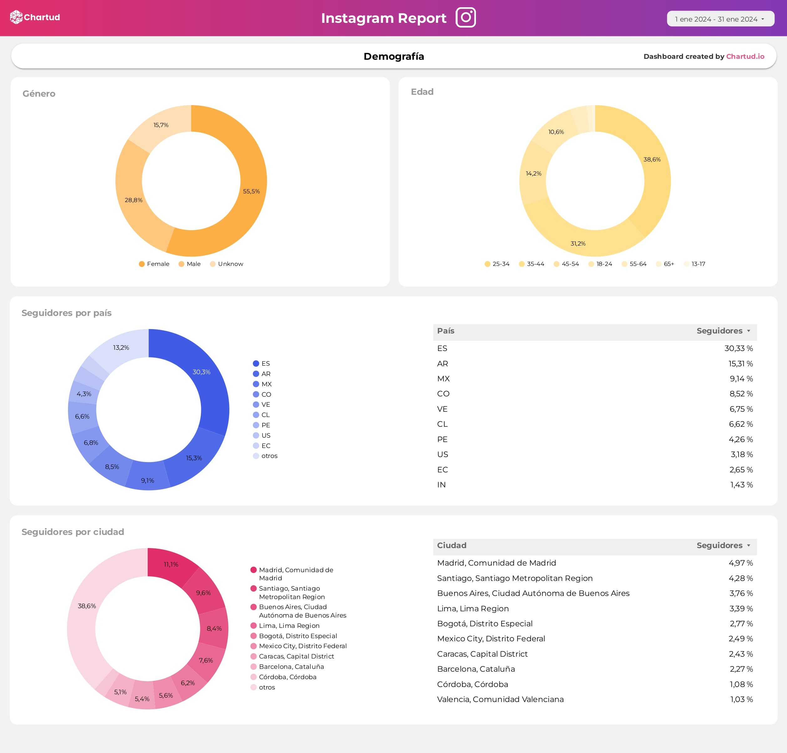 report looker studio instagram tiktok